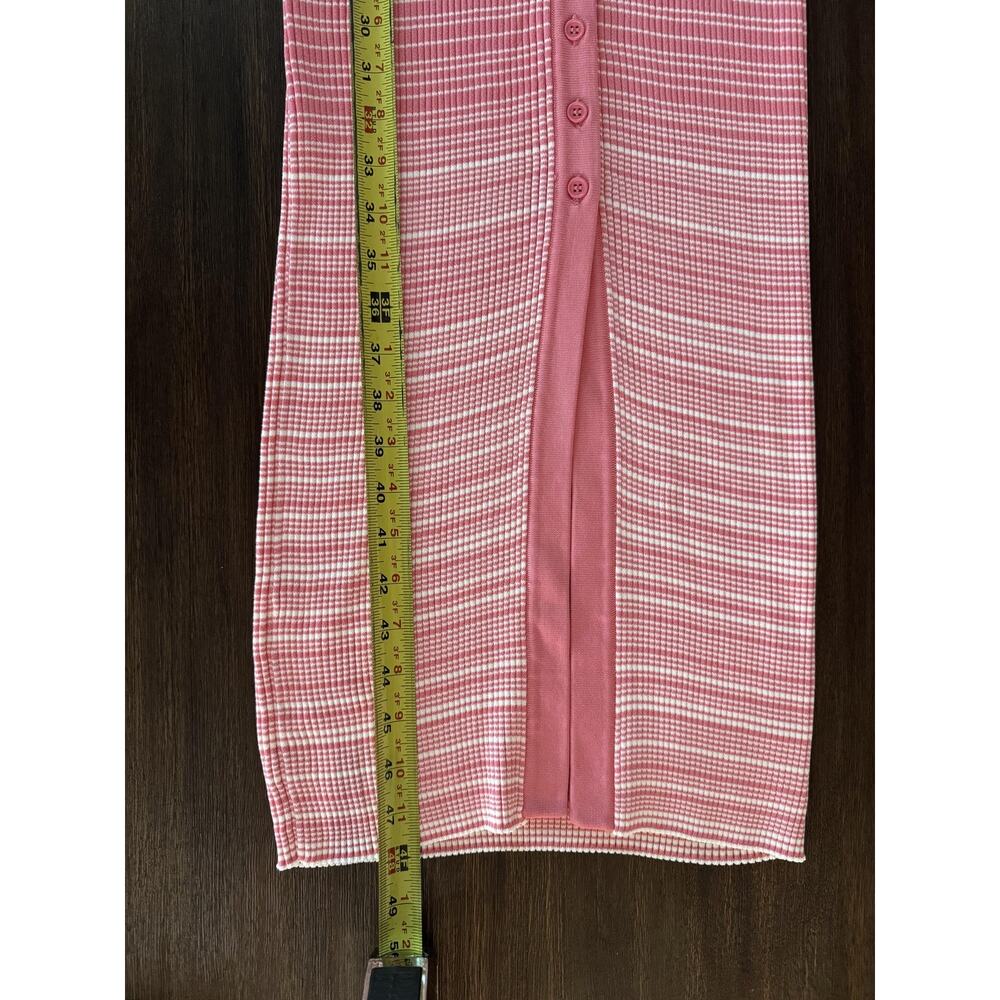 STAUD Shoko Sweater Dress Womens Medium Pink Striped Midi Ombre - Picture 10 of 12